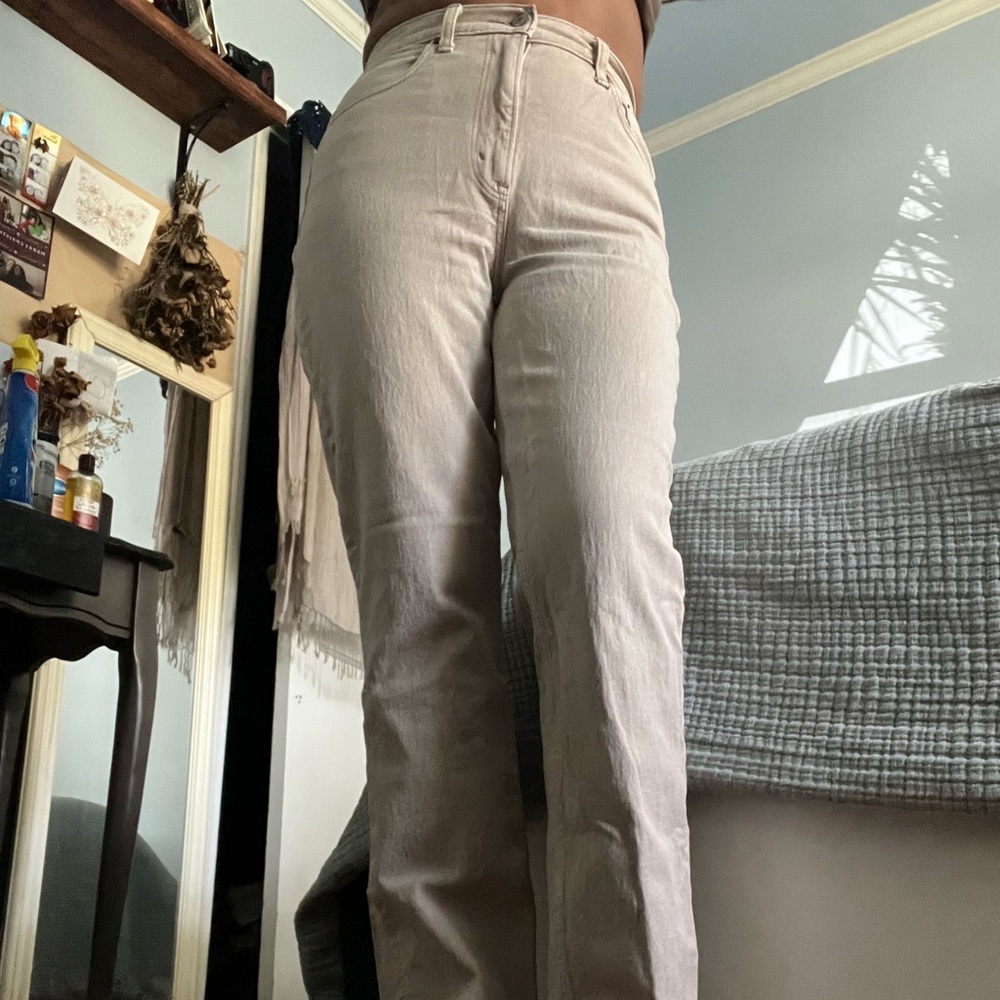 Abercrombie & Fitch Cream Straight Leg Jeans